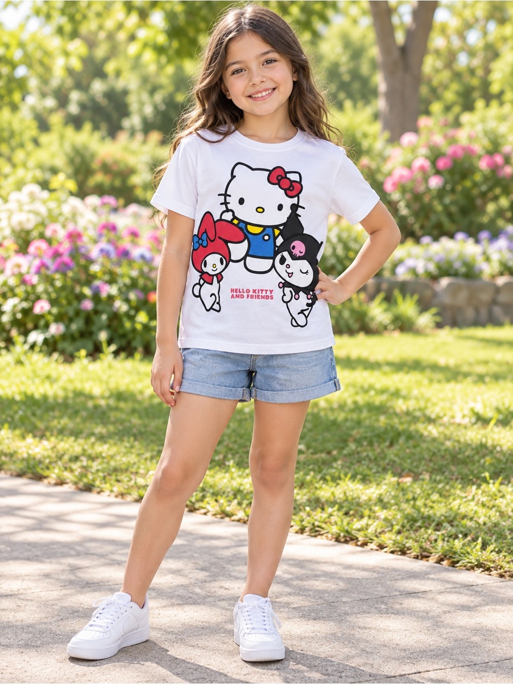 Hello Kitty and Friends girls’ graphic T-shirt, size 8–9 years